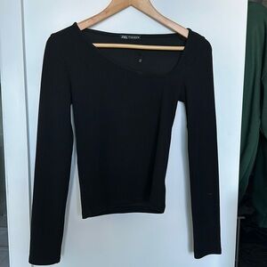 Zara Black Long Sleeve Top